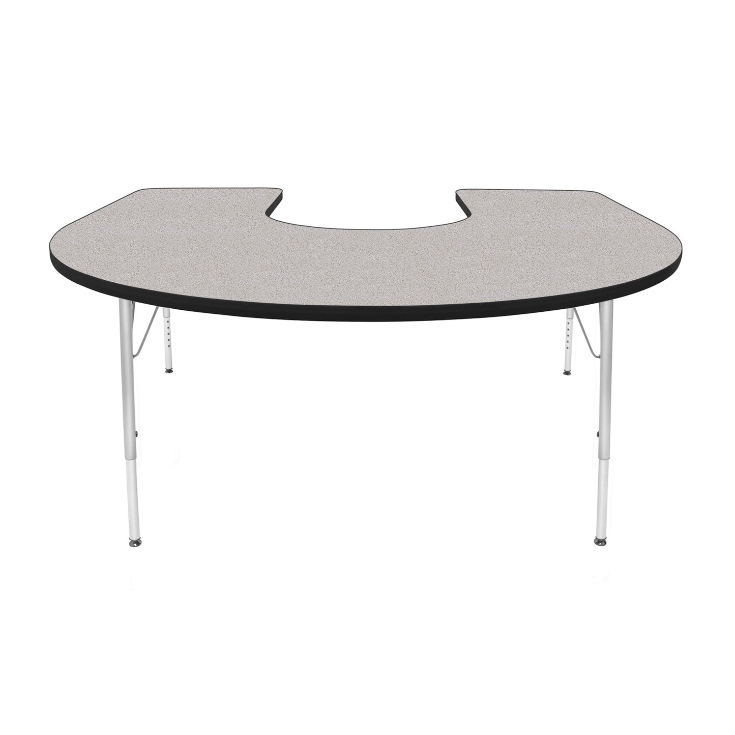 Mahar Creative Colors Horseshoe Activity Table Preschool Height Adjustable Legs 66"W x 60"D x 17" - 25"H (MHR-6066HLO)