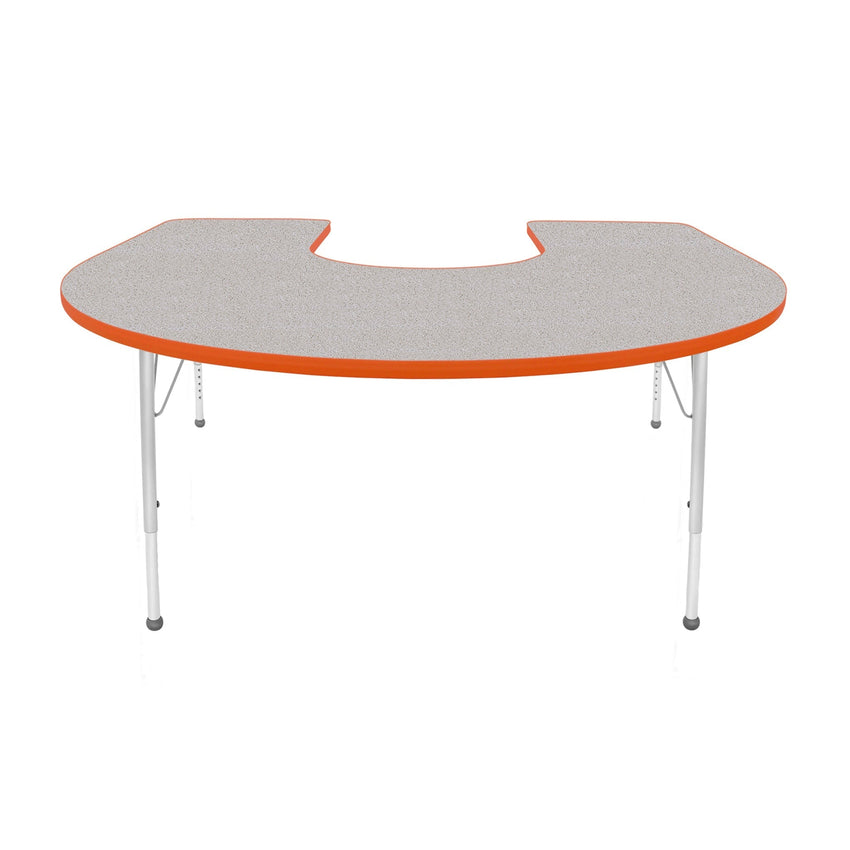 Mahar Creative Colors Horseshoe Activity Table Preschool Height Adjustable Legs 66"W x 60"D x 17" - 25"H (MHR - 6066HLO) - SchoolOutlet