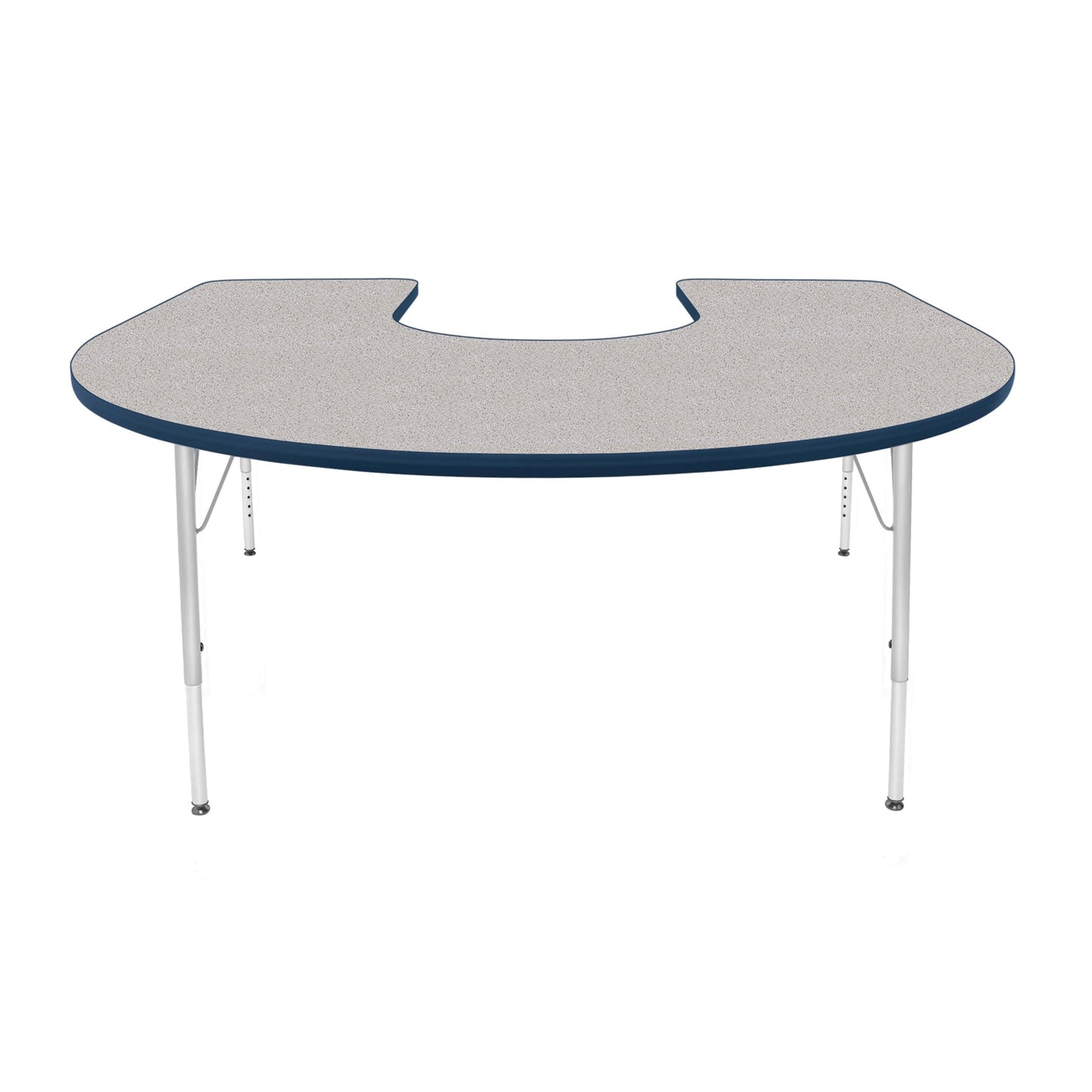 Mahar Creative Colors Horseshoe Activity Table Preschool Height Adjustable Legs 66"W x 60"D x 17" - 25"H (MHR-6066HLO)