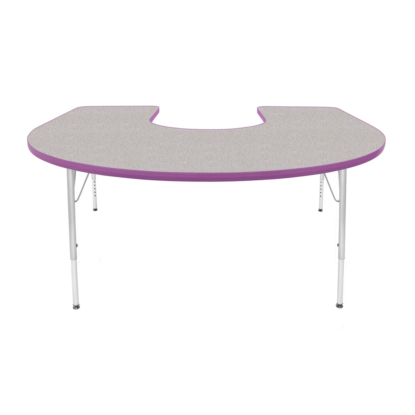 Mahar Creative Colors Horseshoe Activity Table Preschool Height Adjustable Legs 66"W x 60"D x 17" - 25"H (MHR-6066HLO)