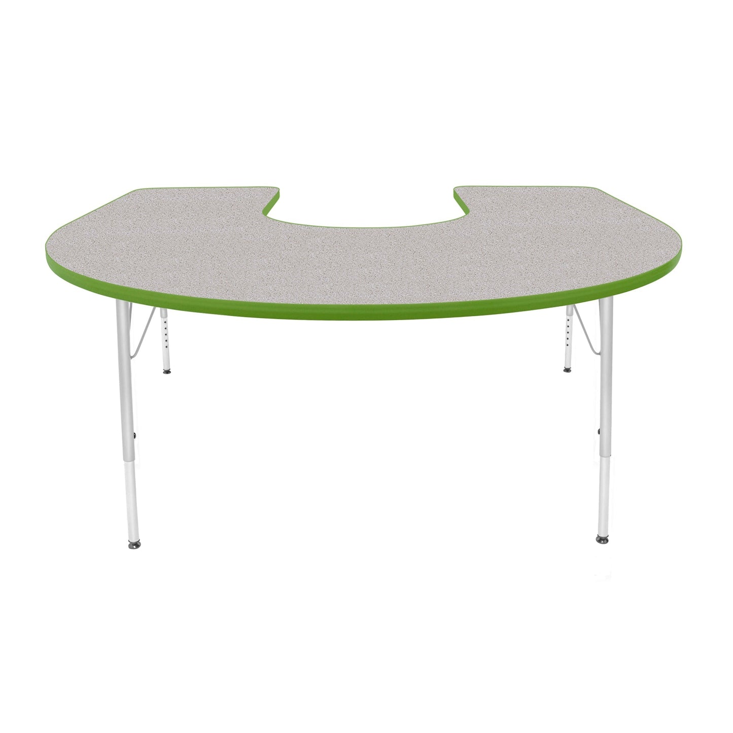 Mahar Creative Colors Horseshoe Activity Table Preschool Height Adjustable Legs 66"W x 60"D x 17" - 25"H (MHR-6066HLO)