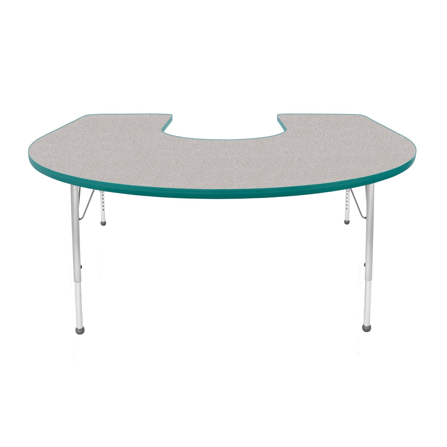 Mahar Creative Colors Horseshoe Activity Table Preschool Height Adjustable Legs 66"W x 60"D x 17" - 25"H (MHR-6066HLO)