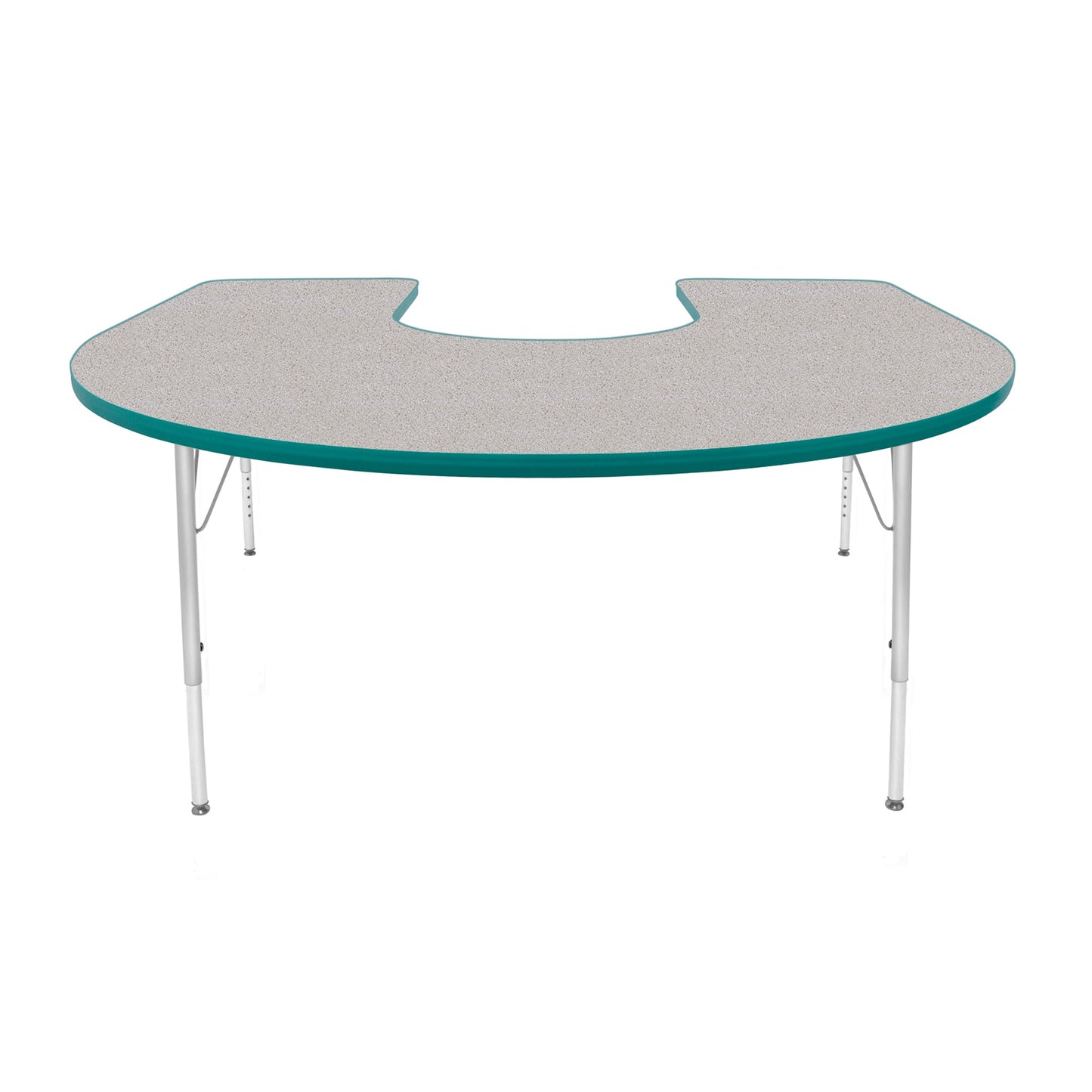 Mahar Creative Colors Horseshoe Activity Table Preschool Height Adjustable Legs 66"W x 60"D x 17" - 25"H (MHR-6066HLO)