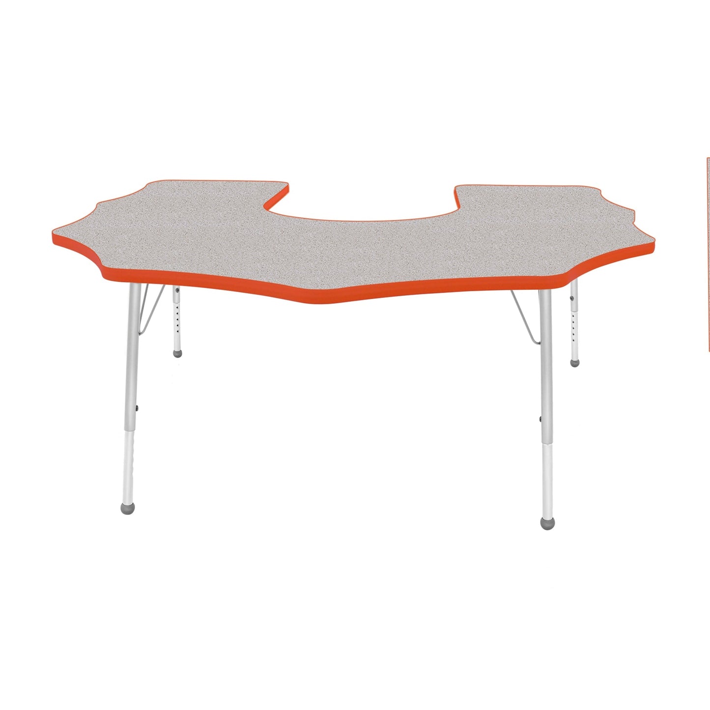 Mahar Creative Colors Scalloped Horseshoe Activity Table Preschool Height Adjustable Legs 60"W x 66"D x 17" - 25"H (MHR-6066SHLO)