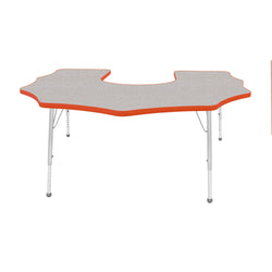 Mahar Creative Colors Scalloped Horseshoe Activity Table Preschool Height Adjustable Legs 60"W x 66"D x 17" - 25"H (MHR-6066SHLO)