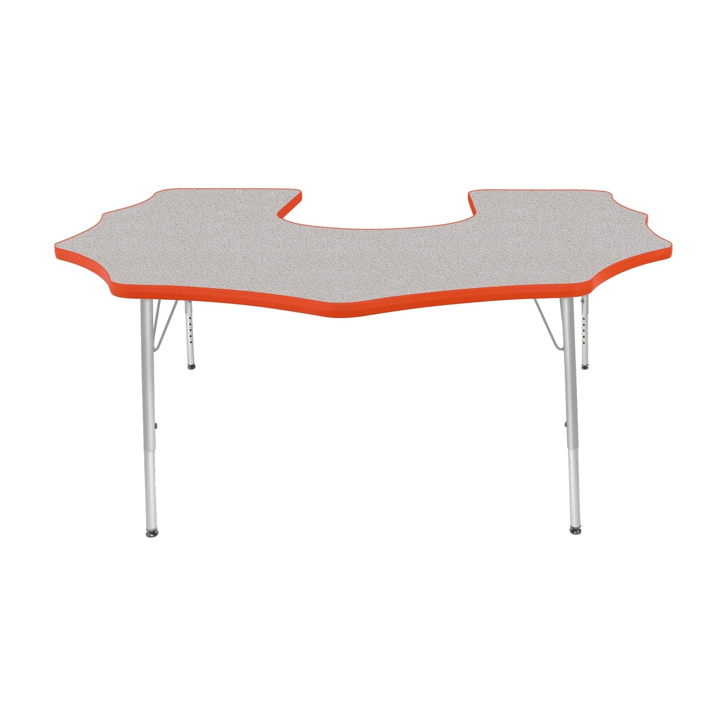 Mahar Creative Colors Scalloped Horseshoe Activity Table Preschool Height Adjustable Legs 60"W x 66"D x 17" - 25"H (MHR-6066SHLO)