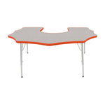 Mahar Creative Colors Scalloped Horseshoe Activity Table Preschool Height Adjustable Legs 60