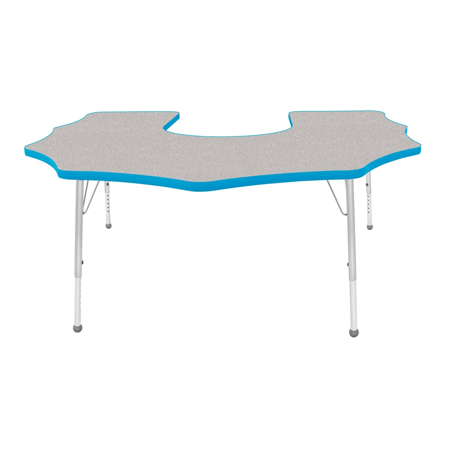 Mahar Creative Colors Scalloped Horseshoe Activity Table Preschool Height Adjustable Legs 60"W x 66"D x 17" - 25"H (MHR-6066SHLO)