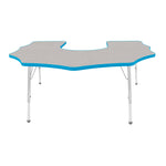 Mahar Creative Colors Scalloped Horseshoe Activity Table Preschool Height Adjustable Legs 60