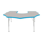 Mahar Creative Colors Scalloped Horseshoe Activity Table Preschool Height Adjustable Legs 60