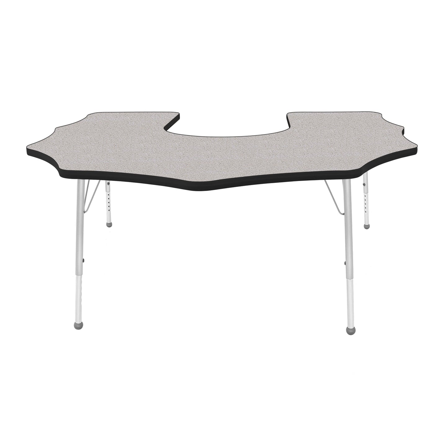 Mahar Creative Colors Scalloped Horseshoe Activity Table Preschool Height Adjustable Legs 60"W x 66"D x 17" - 25"H (MHR-6066SHLO)