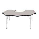 Mahar Creative Colors Scalloped Horseshoe Activity Table Preschool Height Adjustable Legs 60