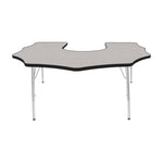 Mahar Creative Colors Scalloped Horseshoe Activity Table Preschool Height Adjustable Legs 60