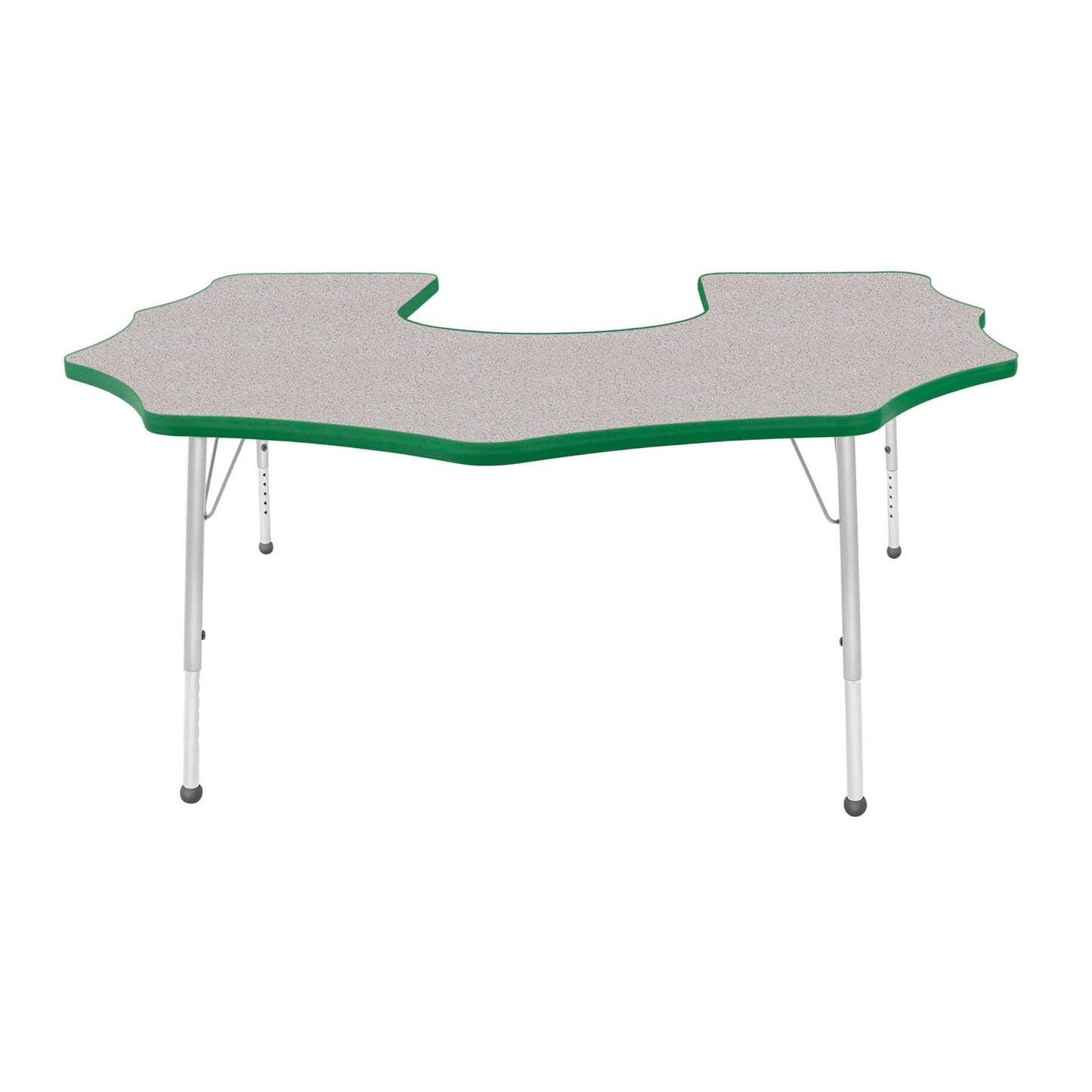 Mahar Creative Colors Scalloped Horseshoe Activity Table Preschool Height Adjustable Legs 60"W x 66"D x 17" - 25"H (MHR-6066SHLO)