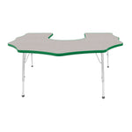 Mahar Creative Colors Scalloped Horseshoe Activity Table Preschool Height Adjustable Legs 60