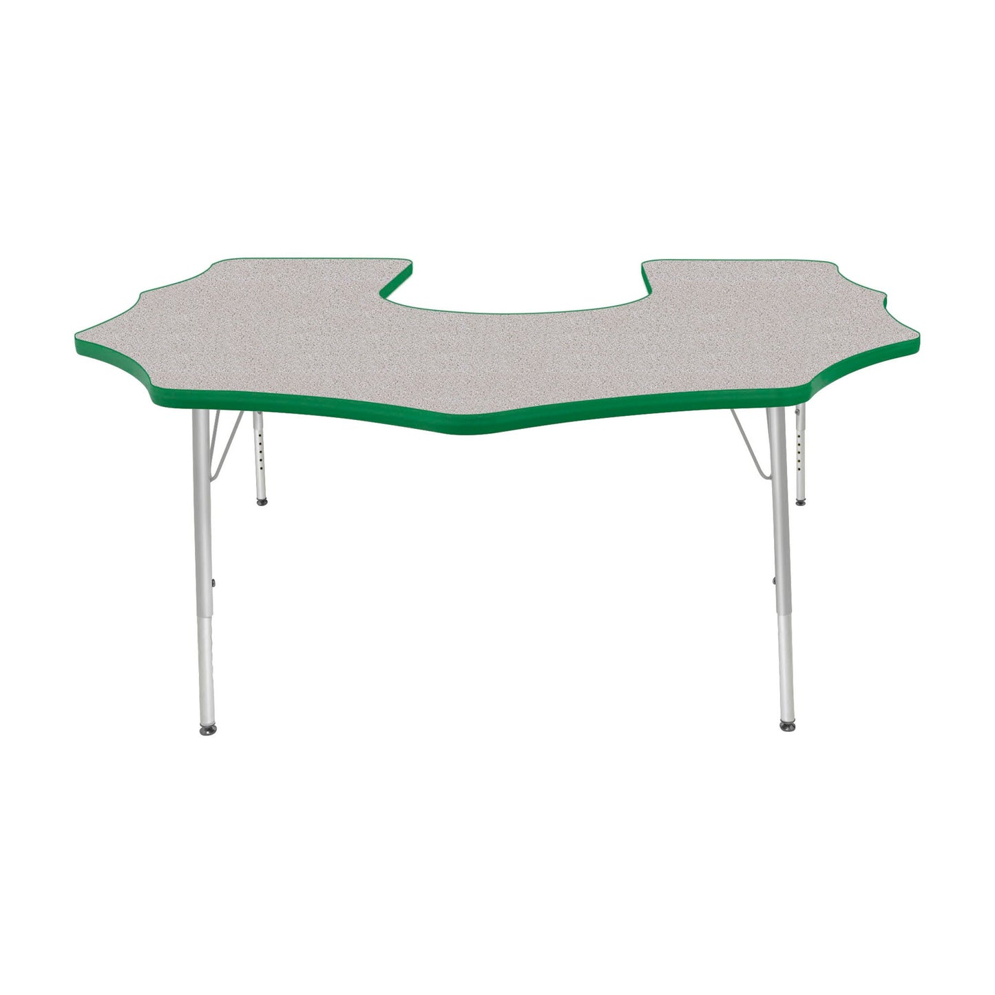 Mahar Creative Colors Scalloped Horseshoe Activity Table Preschool Height Adjustable Legs 60"W x 66"D x 17" - 25"H (MHR-6066SHLO)