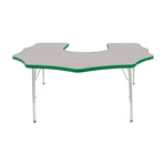 Mahar Creative Colors Scalloped Horseshoe Activity Table Preschool Height Adjustable Legs 60