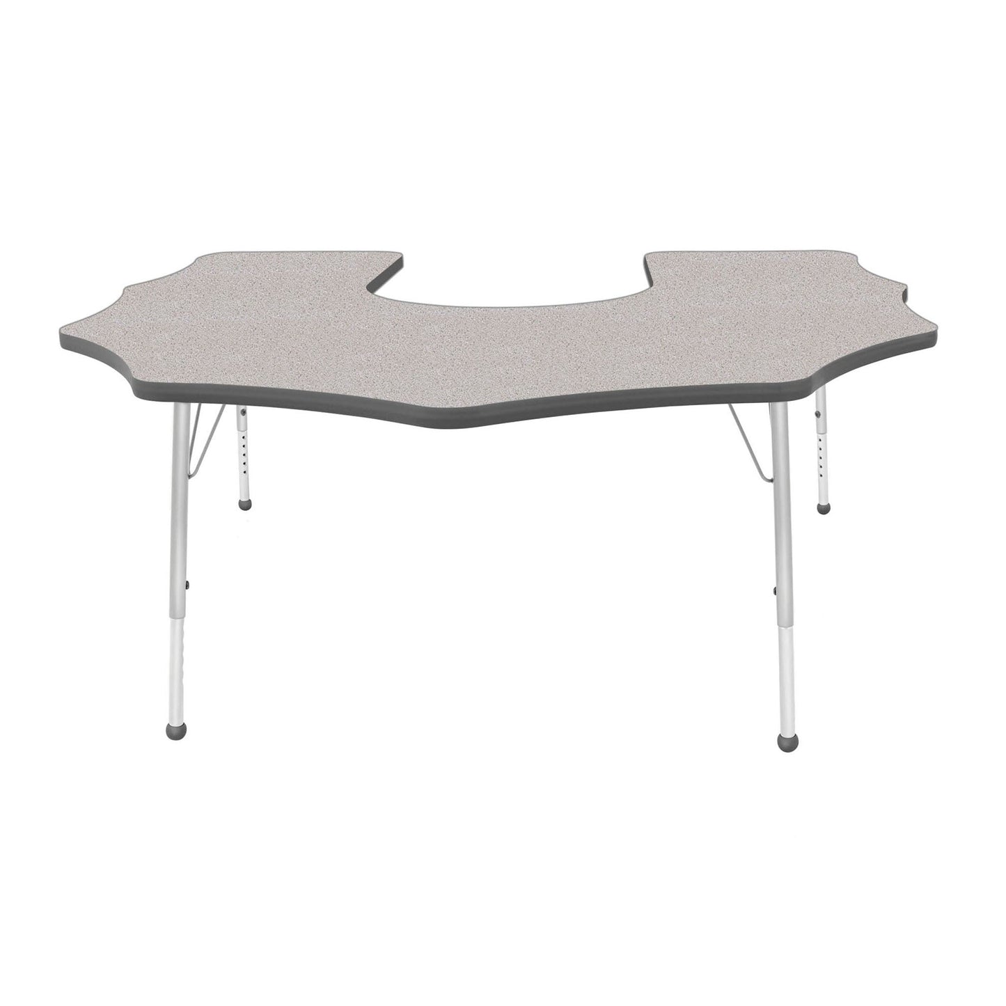 Mahar Creative Colors Scalloped Horseshoe Activity Table Preschool Height Adjustable Legs 60"W x 66"D x 17" - 25"H (MHR-6066SHLO)