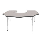 Mahar Creative Colors Scalloped Horseshoe Activity Table Preschool Height Adjustable Legs 60