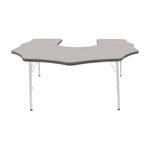Mahar Creative Colors Scalloped Horseshoe Activity Table Preschool Height Adjustable Legs 60
