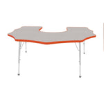 Mahar Creative Colors Scalloped Horseshoe Activity Table Preschool Height Adjustable Legs 60