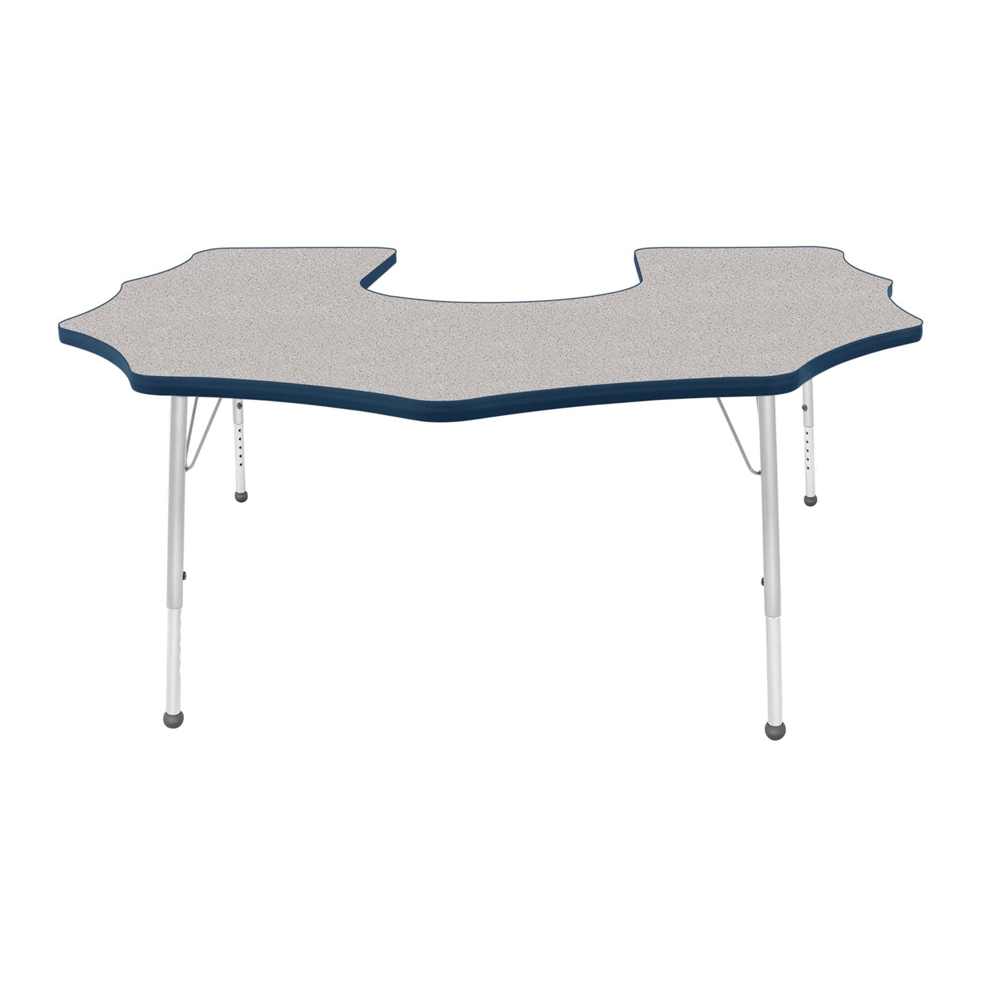 Mahar Creative Colors Scalloped Horseshoe Activity Table Preschool Height Adjustable Legs 60"W x 66"D x 17" - 25"H (MHR-6066SHLO)