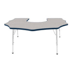 Mahar Creative Colors Scalloped Horseshoe Activity Table Preschool Height Adjustable Legs 60