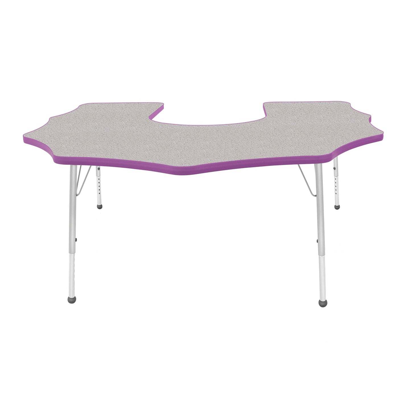 Mahar Creative Colors Scalloped Horseshoe Activity Table Preschool Height Adjustable Legs 60"W x 66"D x 17" - 25"H (MHR-6066SHLO)