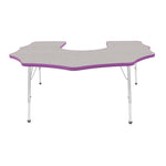 Mahar Creative Colors Scalloped Horseshoe Activity Table Preschool Height Adjustable Legs 60
