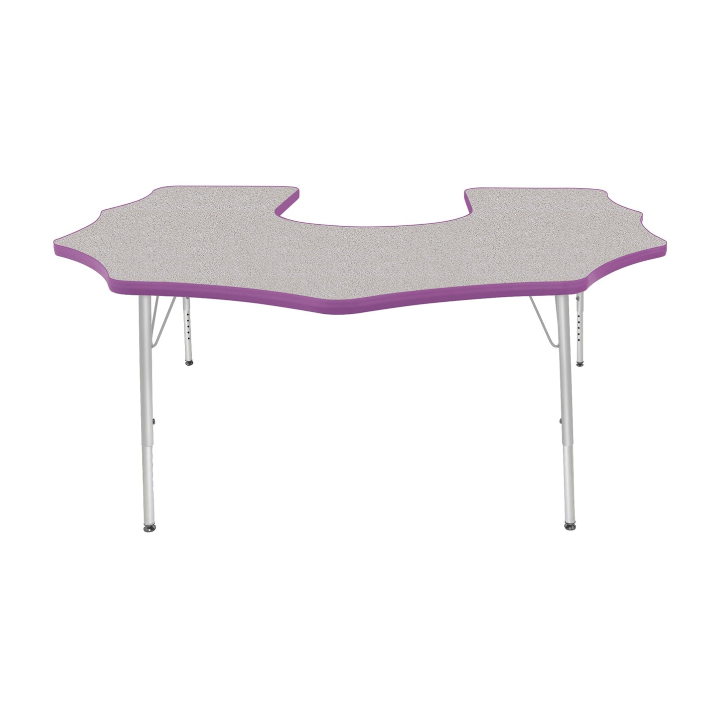 Mahar Creative Colors Scalloped Horseshoe Activity Table Preschool Height Adjustable Legs 60"W x 66"D x 17" - 25"H (MHR-6066SHLO)