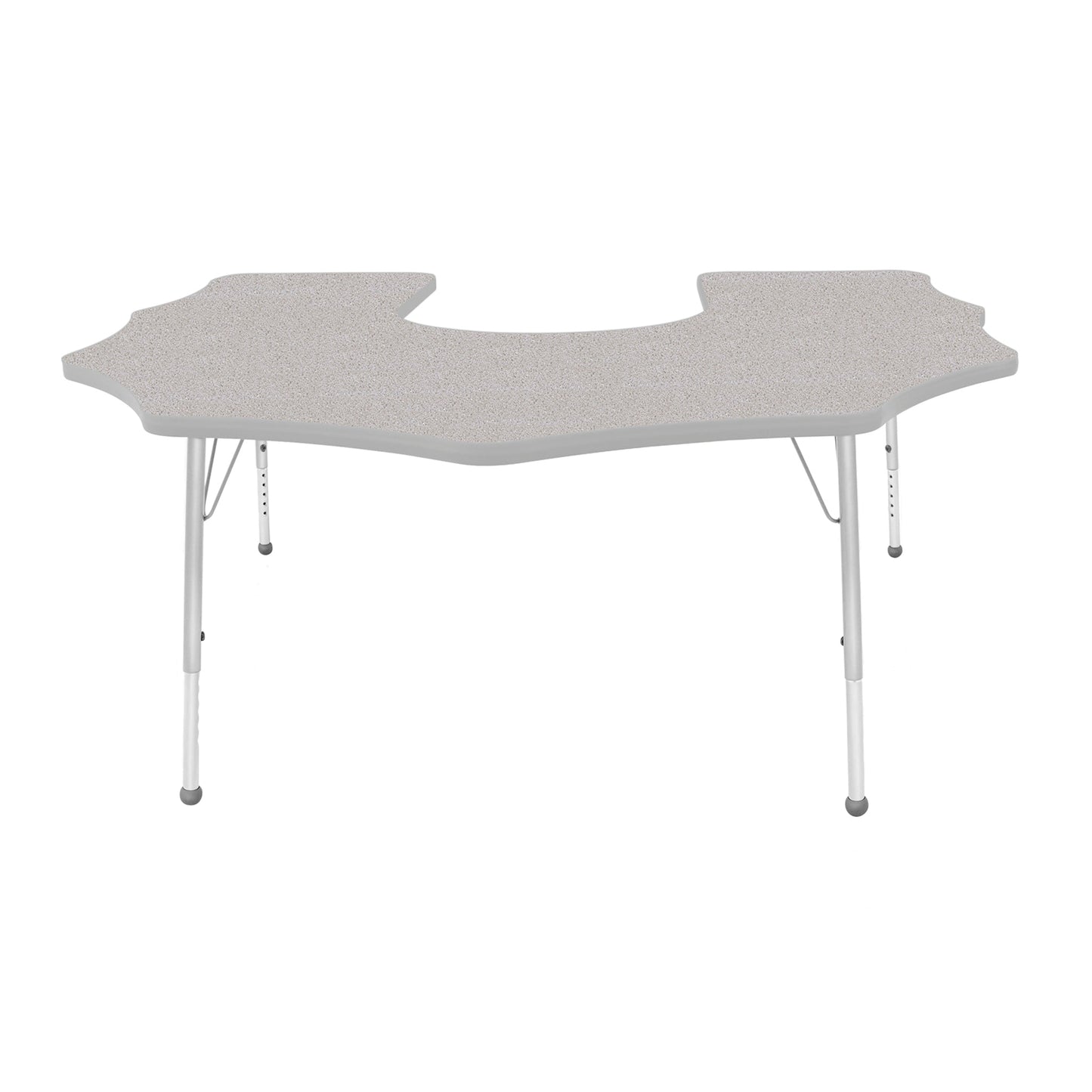 Mahar Creative Colors Scalloped Horseshoe Activity Table Preschool Height Adjustable Legs 60"W x 66"D x 17" - 25"H (MHR-6066SHLO)