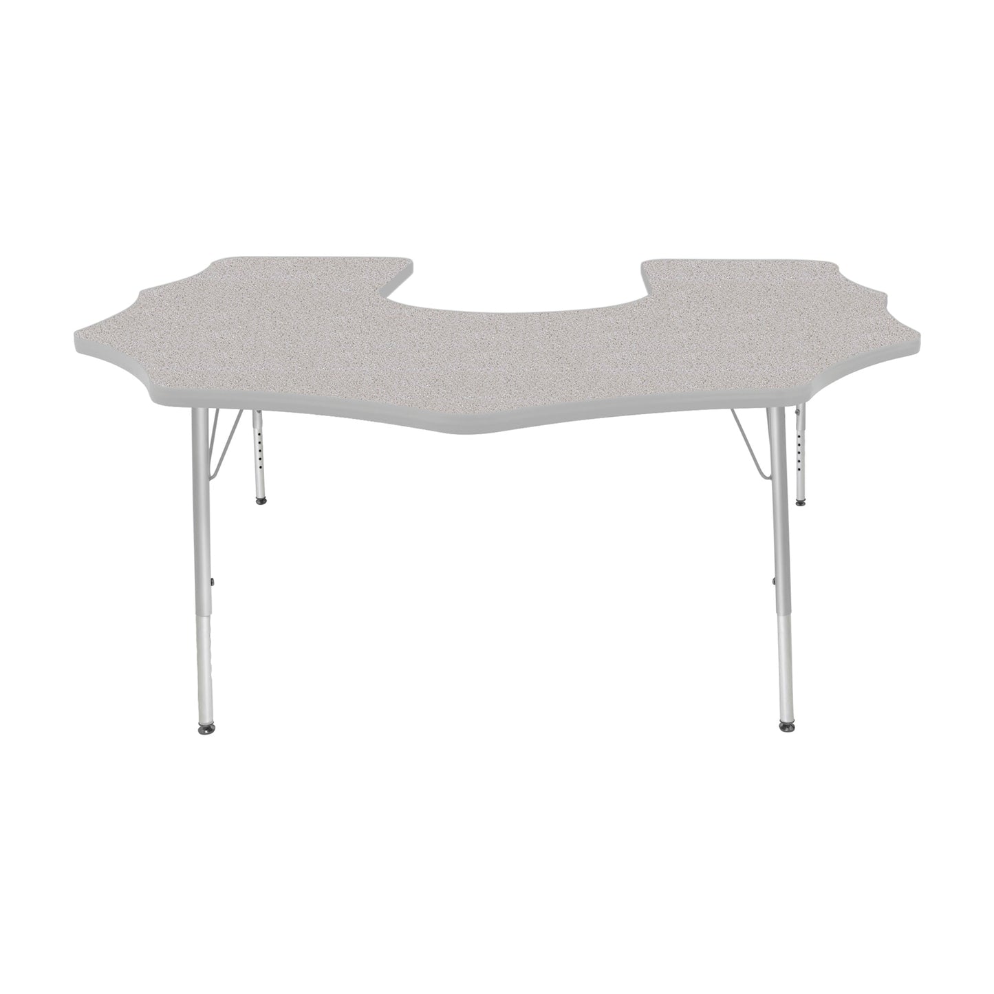Mahar Creative Colors Scalloped Horseshoe Activity Table Preschool Height Adjustable Legs 60"W x 66"D x 17" - 25"H (MHR-6066SHLO)