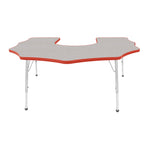 Mahar Creative Colors Scalloped Horseshoe Activity Table Preschool Height Adjustable Legs 60