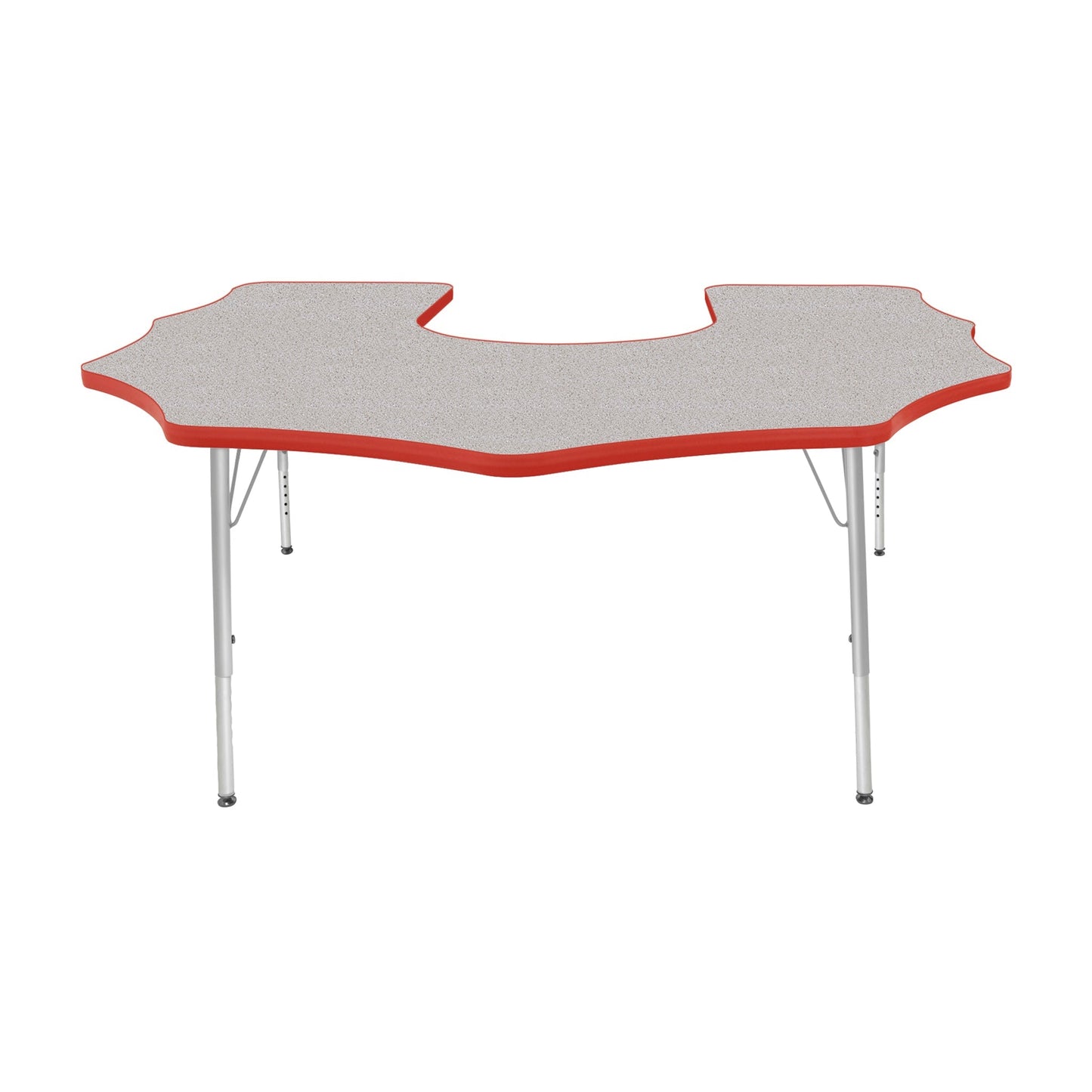 Mahar Creative Colors Scalloped Horseshoe Activity Table Preschool Height Adjustable Legs 60"W x 66"D x 17" - 25"H (MHR-6066SHLO)