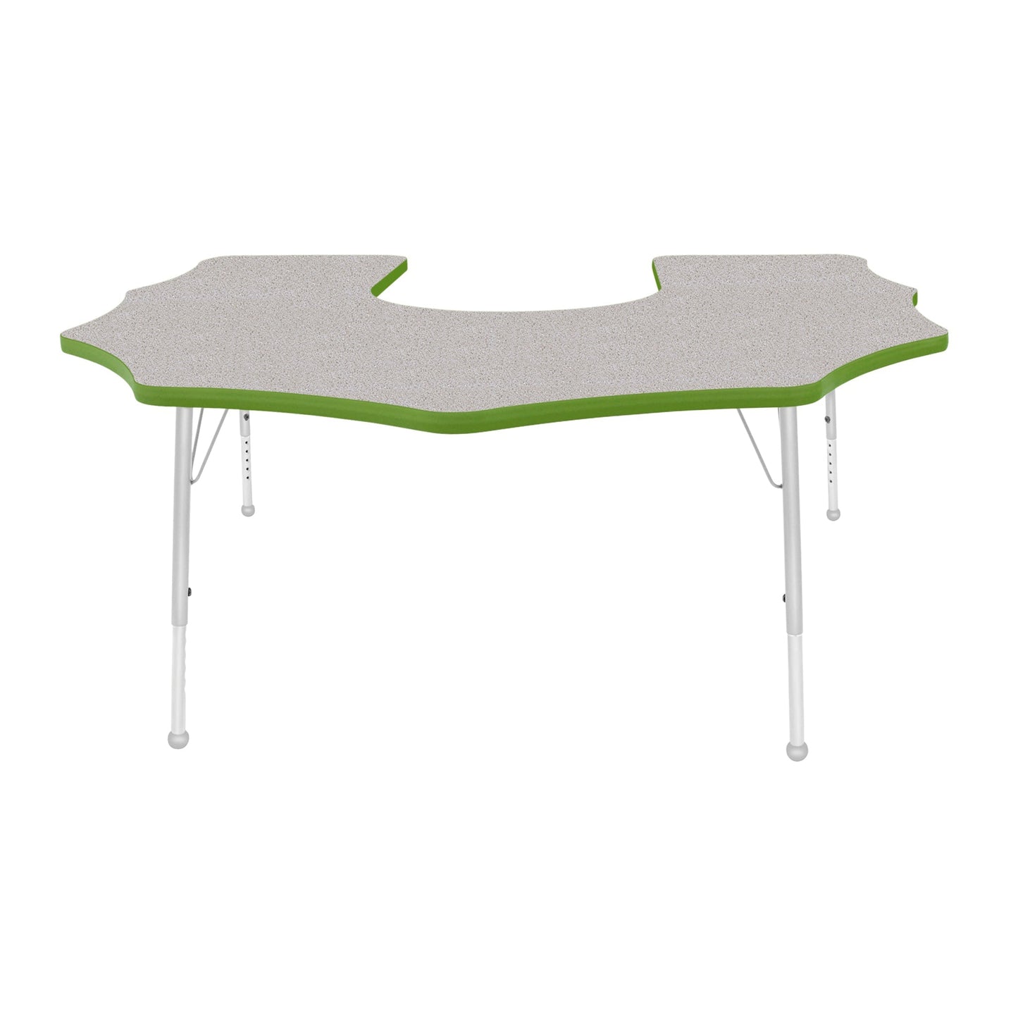 Mahar Creative Colors Scalloped Horseshoe Activity Table Preschool Height Adjustable Legs 60"W x 66"D x 17" - 25"H (MHR-6066SHLO)
