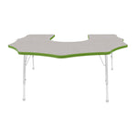 Mahar Creative Colors Scalloped Horseshoe Activity Table Preschool Height Adjustable Legs 60