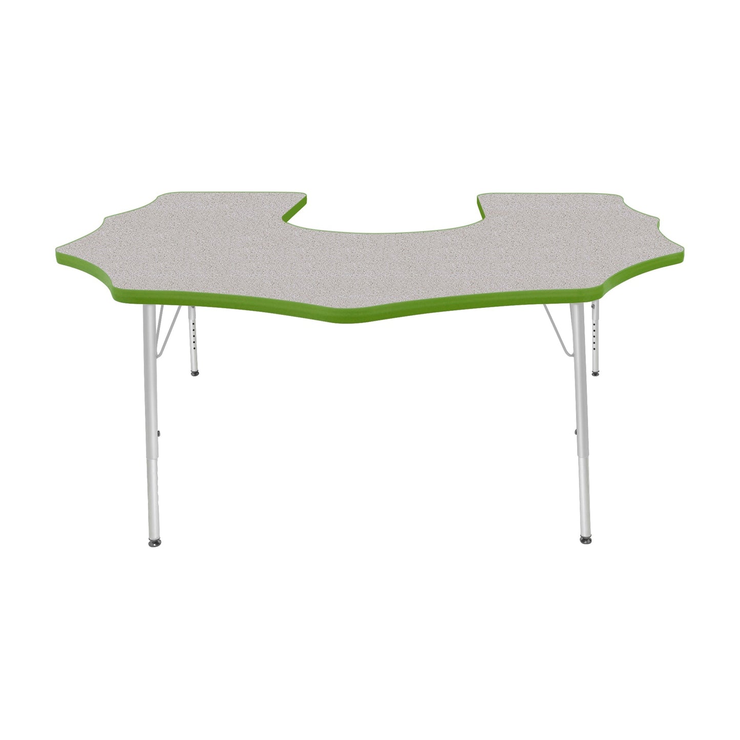 Mahar Creative Colors Scalloped Horseshoe Activity Table Preschool Height Adjustable Legs 60"W x 66"D x 17" - 25"H (MHR-6066SHLO)