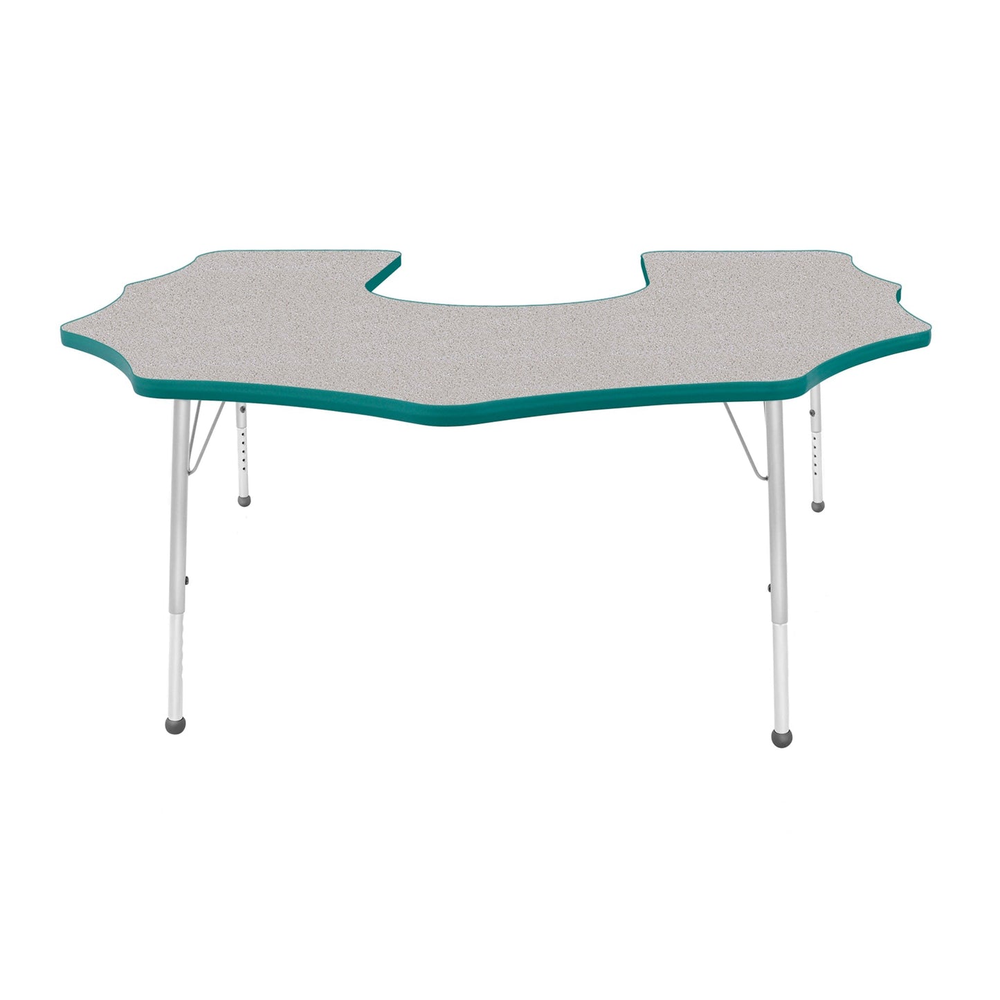 Mahar Creative Colors Scalloped Horseshoe Activity Table Preschool Height Adjustable Legs 60"W x 66"D x 17" - 25"H (MHR-6066SHLO)