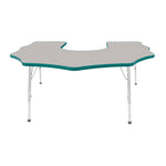 Mahar Creative Colors Scalloped Horseshoe Activity Table Preschool Height Adjustable Legs 60