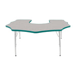Mahar Creative Colors Scalloped Horseshoe Activity Table Preschool Height Adjustable Legs 60