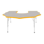 Mahar Creative Colors Scalloped Horseshoe Activity Table Preschool Height Adjustable Legs 60