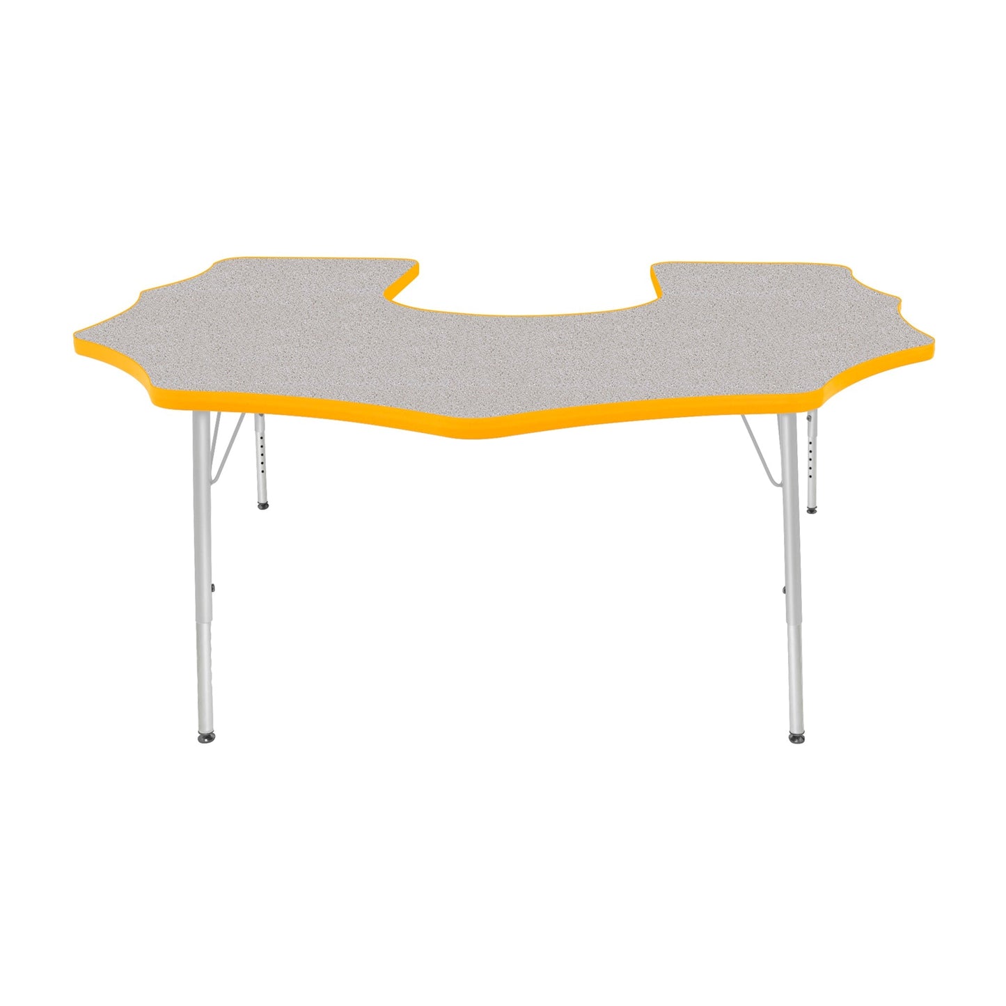 Mahar Creative Colors Scalloped Horseshoe Activity Table Preschool Height Adjustable Legs 60"W x 66"D x 17" - 25"H (MHR-6066SHLO)