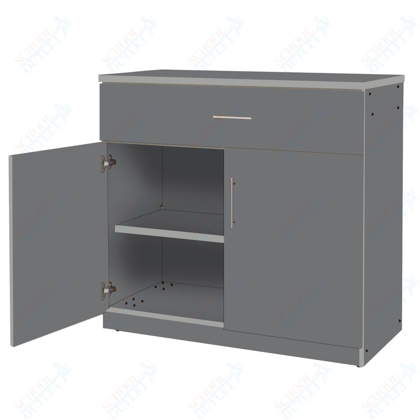 Marco Mobile Base Casegoods Cabinet with 1 Drawer, 2 Doors and 1 Adjustable Shelf - 30"H x 36"W (3302 - 36303) - SchoolOutlet