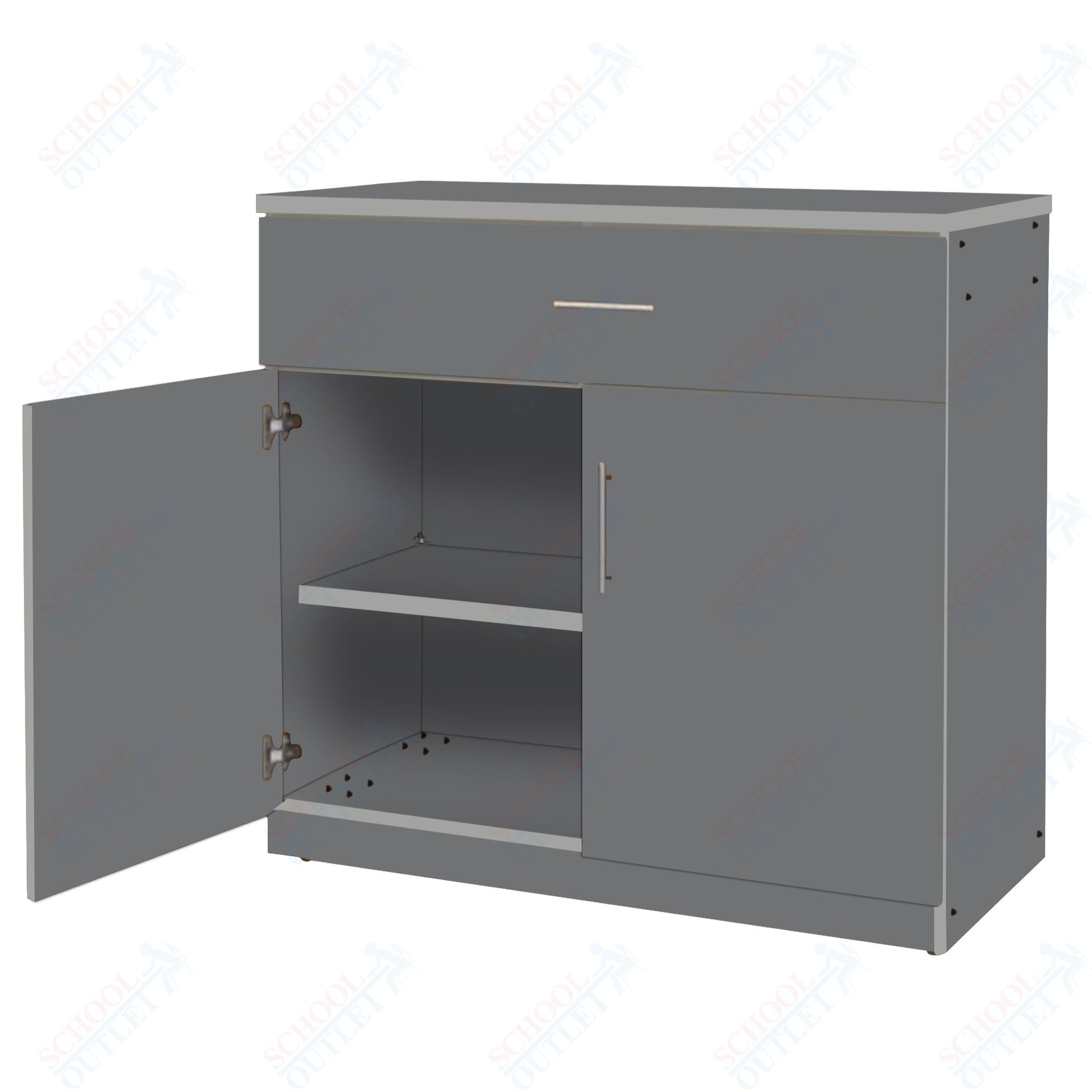 Marco Mobile Base Casegoods Cabinet with 1 Drawer, 2 Doors and 1 Adjustable Shelf - 30"H x 36"W (3302 - 36303) - SchoolOutlet