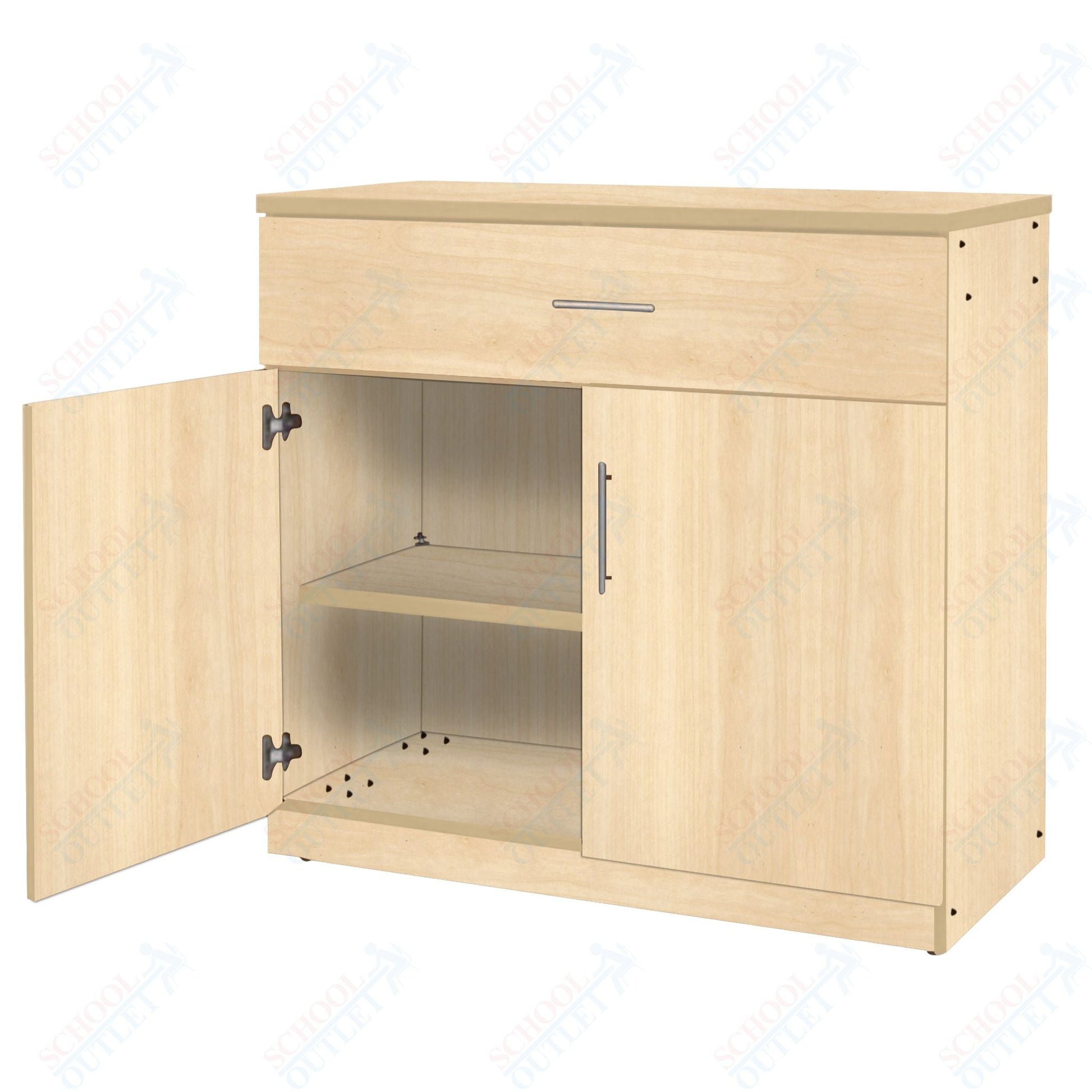 Marco Mobile Base Casegoods Cabinet with 1 Drawer, 2 Doors and 1 Adjustable Shelf - 30"H x 36"W (3302 - 36303) - SchoolOutlet