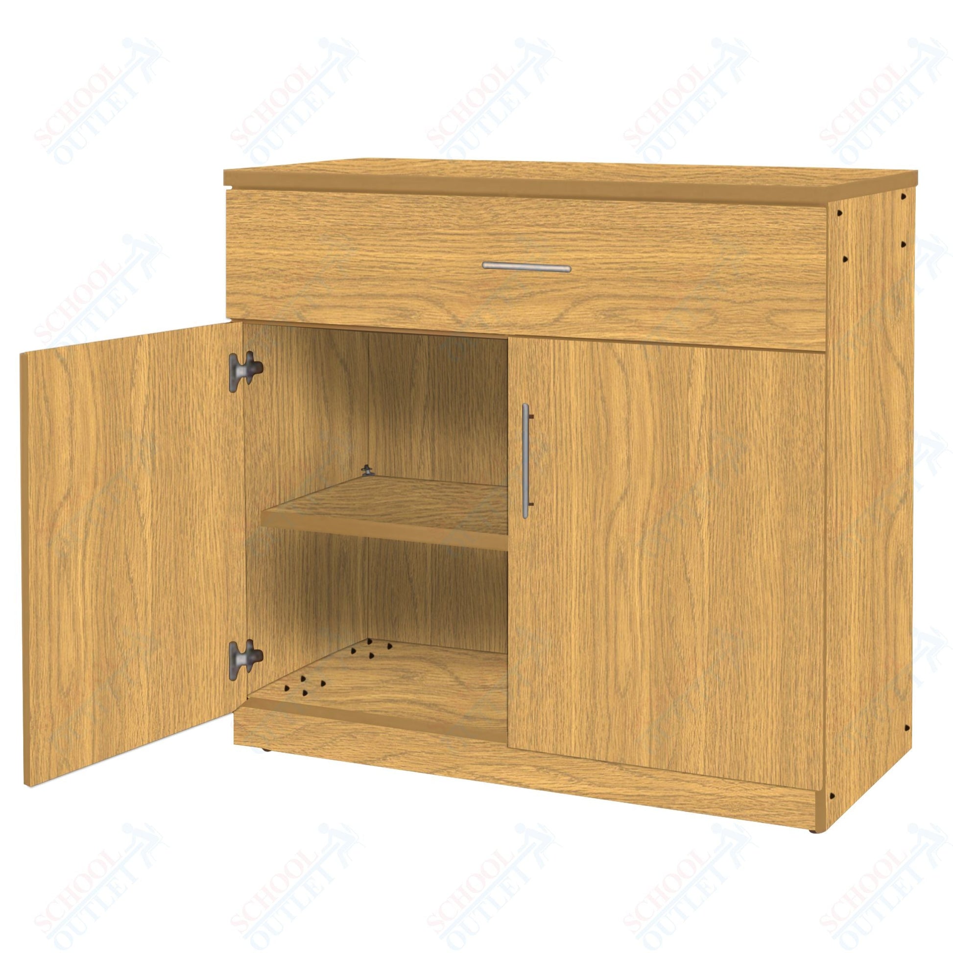 Marco Mobile Base Casegoods Cabinet with 1 Drawer, 2 Doors and 1 Adjustable Shelf - 30"H x 36"W (3302 - 36303) - SchoolOutlet