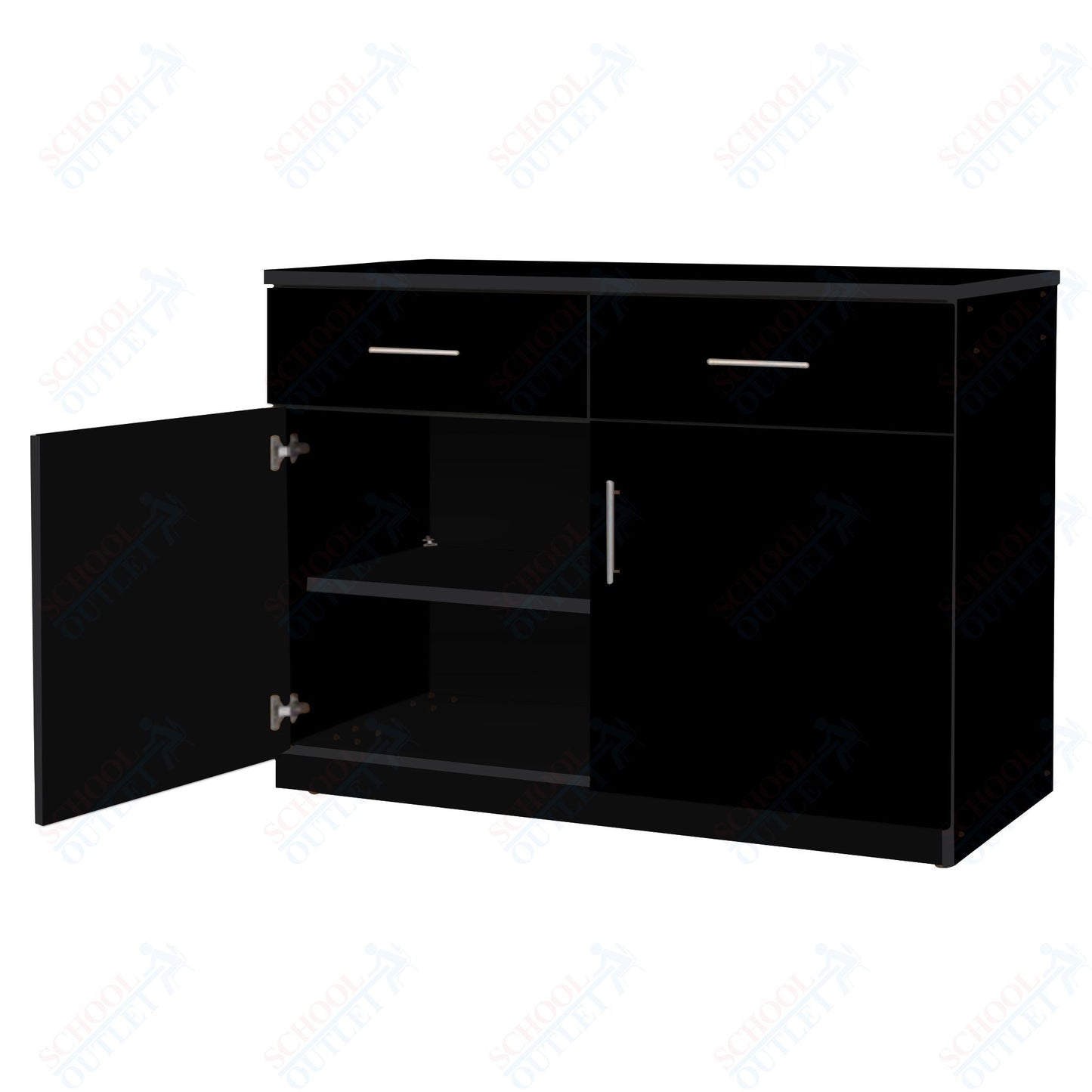 Marco Mobile Base Casegoods Cabinet with 2 Drawer, 2 Doors and 1 Adjustable Shelf - 30"H x 48"W (3302 - 48303) - SchoolOutlet