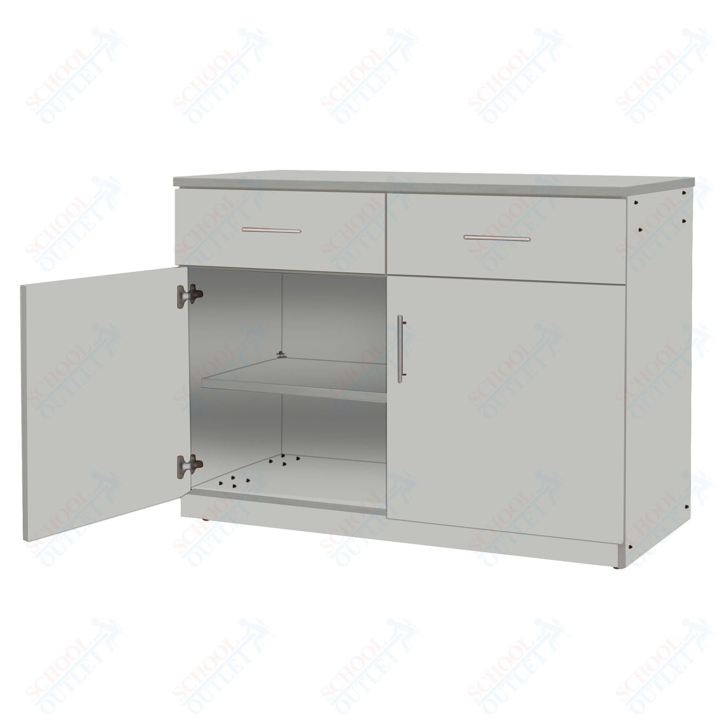Marco Mobile Base Casegoods Cabinet with 2 Drawer, 2 Doors and 1 Adjustable Shelf - 30"H x 48"W (3302 - 48303) - SchoolOutlet
