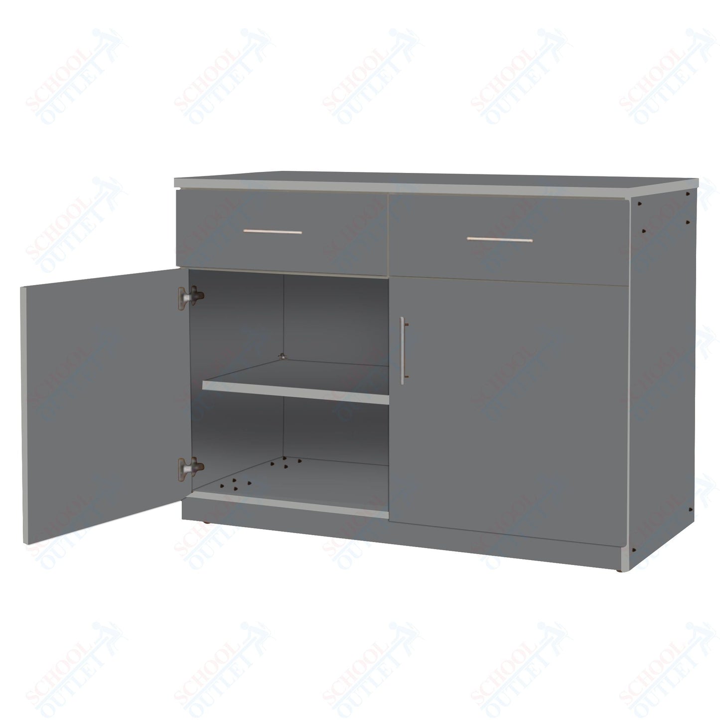 Marco Mobile Base Casegoods Cabinet with 2 Drawer, 2 Doors and 1 Adjustable Shelf - 30"H x 48"W (3302 - 48303) - SchoolOutlet