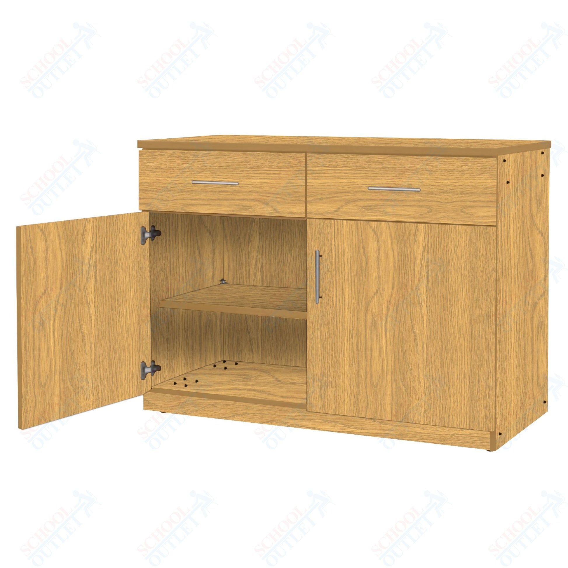 Marco Mobile Base Casegoods Cabinet with 2 Drawer, 2 Doors and 1 Adjustable Shelf - 30"H x 48"W (3302 - 48303) - SchoolOutlet